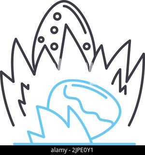 Versteckte Eierlinie Symbol, Umriss Symbol, Vektor-Illustration, Konzept Zeichen Stock Vektor