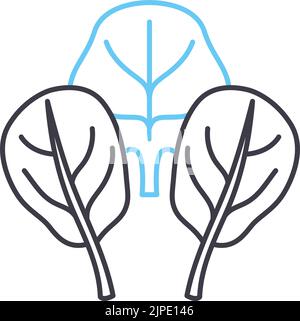 Symbol für die Spinage-Linie, Umrisssymbol, Vektordarstellung, Konzeptzeichen Stock Vektor