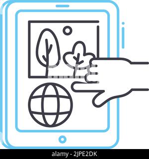 Posten Sie ein Symbol für eine Bildlinie, ein Umrisssymbol, eine Vektordarstellung, ein Konzeptzeichen Stock Vektor