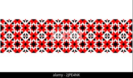 Pixelmuster Mit Kreuznaht. Ethnische abstrakte Kunst. Nahtloses Muster in Tribal, Volksstickerei, Stil. Aztekenmuster mit geometrischem Ornament. Design für Teppich Stock Vektor