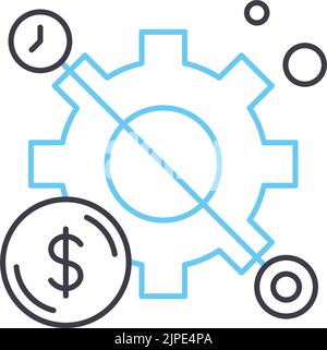 Symbol für Produktivitätslinie, Umrisssymbol, Vektordarstellung, Konzeptschild Stock Vektor