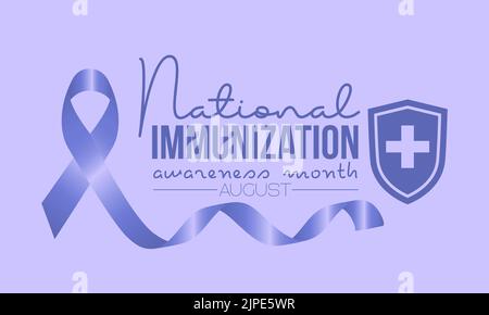 National Immunization Awareness Month Kalligraphisches Banner-Design auf isoliertem Hintergrund. Schrift Schriftzug Banner, Poster, Karte Konzept Idee. Gesundheit AW Stock Vektor