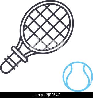 Symbol für Tennisschläger-Linie, Umrisssymbol, Vektordarstellung, Konzeptschild Stock Vektor