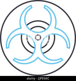 Symbol für gefährliche Abfälle, Umrisssymbol, Vektordarstellung, Konzeptschild Stock Vektor