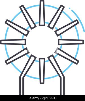 Symbol für Induktivität, Umrisssymbol, Vektorgrafik, Konzeptschild Stock Vektor