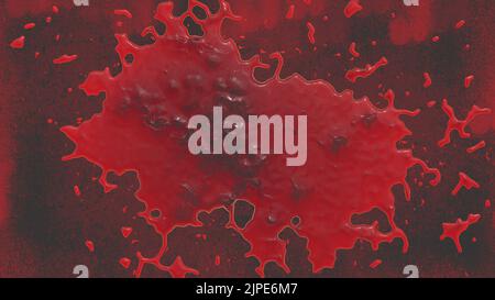 Realistisches Blut auf schwarzem Hintergrund isoliert. Stockfoto