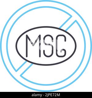 msg Freiliniensymbol, Umrisssymbol, Vektordarstellung, Konzeptzeichen Stock Vektor