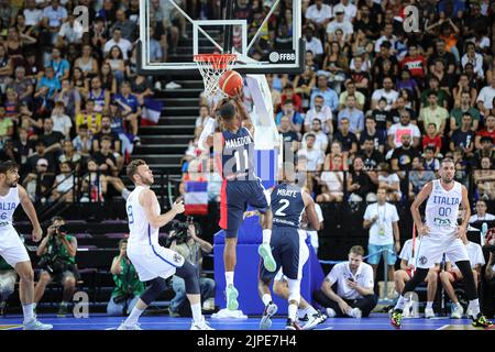 Montpellier, Frankreich. 16. August 2022. Zweites Spiel für das France Basket Team gegen Italien in Montpellier als Vorbereitung für den Eurobasket 2022. Der Gewinner ist Frankreich 100 - 68 (Foto: Norberto Maccagno/Pacific Press) Quelle: Pacific Press Media Production Corp./Alamy Live News Stockfoto