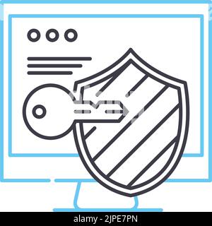 Passkey-Liniensymbol, Umrisssymbol, Vektordarstellung, Konzeptzeichen Stock Vektor