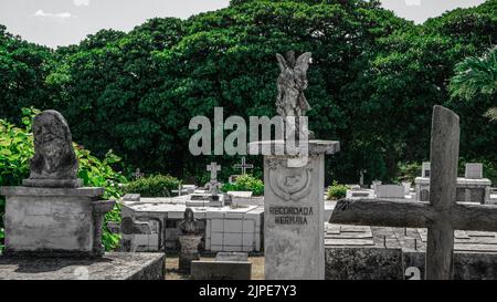 Schöne und dramatische Fotos vom Friedhof von Liberia in Guanacaste, Costa Rica. Stockfoto