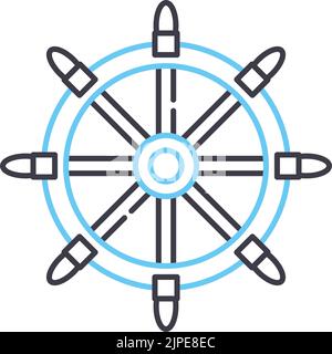 Pirate Hakenlinie Symbol, Umriss Symbol, Vektor-Illustration, Konzept Zeichen Stock Vektor