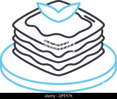 Lasagne Linie Symbol, Umriss Symbol, Vektor-Illustration, Konzept Zeichen Stock Vektor