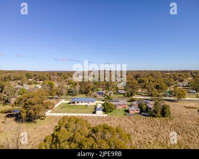 Ein Panoramablick auf die Stadt Emmaville, Australien Stockfoto