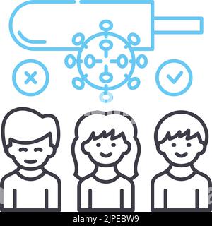Symbol für Massentestlinie, Umrisssymbol, Vektordarstellung, Konzeptschild Stock Vektor
