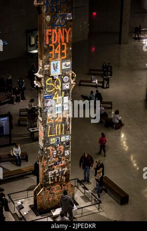 The Last Column, National 9/11 Memorial & Museum, New York City, New York, USA Stockfoto