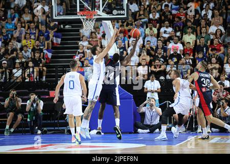 Montpellier, Frankreich. 16. August 2022. Zweites Spiel für das France Basket Team gegen Italien in Montpellier als Vorbereitung für den Eurobasket 2022. Der Gewinner ist Frankreich 100 - 68 (Bildnachweis: © Norberto Maccagno/Pacific Press via ZUMA Press Wire) Stockfoto