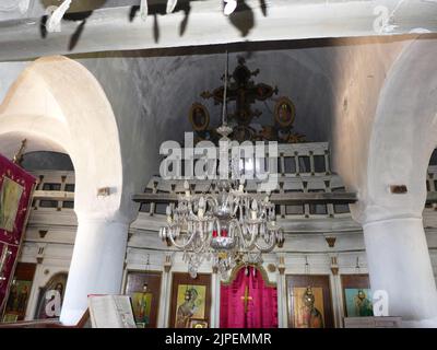Kirche aus dem 19.. Jahrhundert der St. Athanasios in Palaiokasthon, Chalkidiki Stockfoto