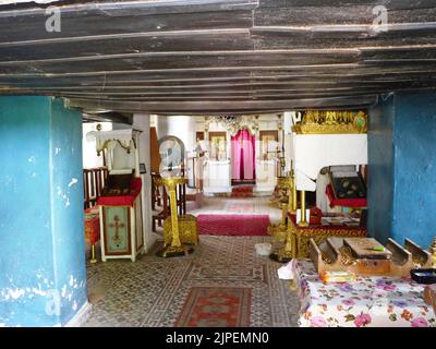 Kirche aus dem 19.. Jahrhundert der St. Athanasios in Palaiokasthon, Chalkidiki Stockfoto