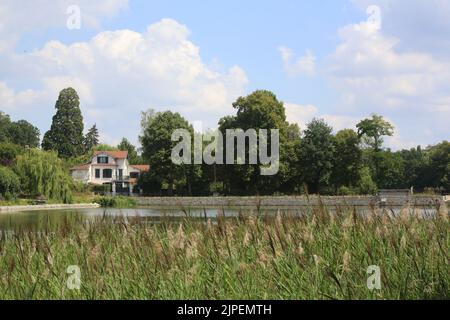 Dégradation écologique. Les étangens de Corot. Ville d’Avray. Haut-de-seine. Ile-de-France. Frankreich. Europa. Stockfoto