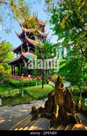 pavillon, chengdu, Wangjianglou Park, Pavillons Stockfoto