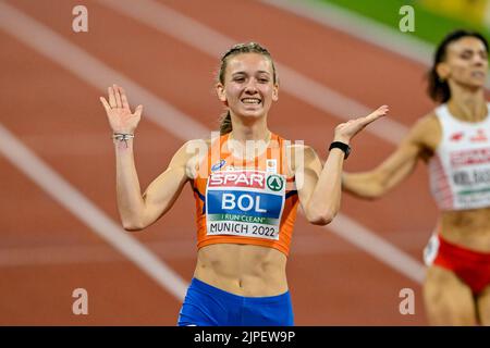 München, Deutschland. 17. August 2022. MÜNCHEN, DEUTSCHLAND - 17. AUGUST: Teilnahme am Finale der Frauen 400m bei den Europameisterschaften München 2022 im Olympiastadion am 17. August 2022 in München (Foto: Andy Astfalck/BSR Agency) Credit: Orange Pics BV/Alamy Live News Stockfoto