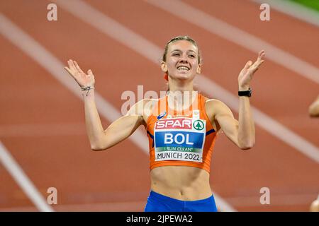 München, Deutschland. 17. August 2022. MÜNCHEN, DEUTSCHLAND - 17. AUGUST: Teilnahme am Finale der Frauen 400m bei den Europameisterschaften München 2022 im Olympiastadion am 17. August 2022 in München (Foto: Andy Astfalck/BSR Agency) Credit: Orange Pics BV/Alamy Live News Stockfoto