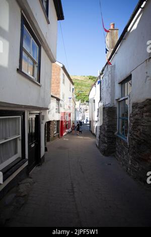 Enge Straßen in Port Isaac. Cornwall, England Stockfoto