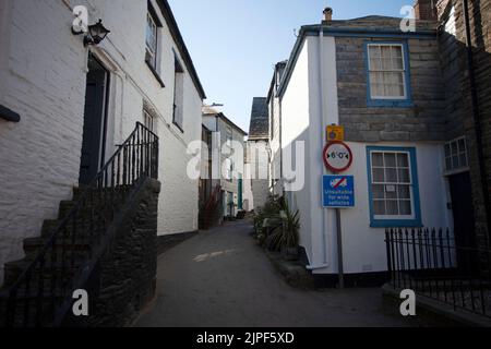 Enge Straßen in Port Isaac Village. Cornwall, England Stockfoto