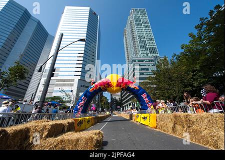 Redbull Soap Box Rennen in Montreal Stockfoto