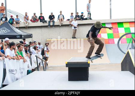 Skateboard-Wettbewerb bei Jackalope. Olympiastadion von Montreal Stockfoto