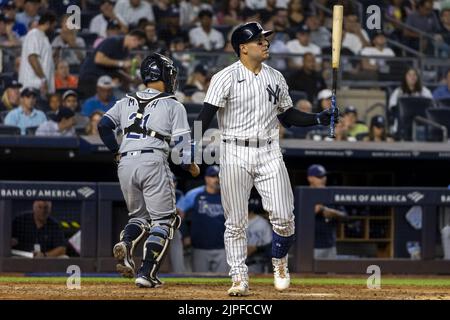 Bronx, Usa. 17. Aug, 2022. Im vierten Inning im Yankee Stadium am Mittwoch, 17. August 2022 in New York City. Foto von Corey Sipkin/UPI Credit: UPI/Alamy Live News Stockfoto