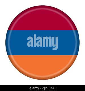 Armenia Flag Button 3D Abbildung mit Beschneidungspfad Stockfoto