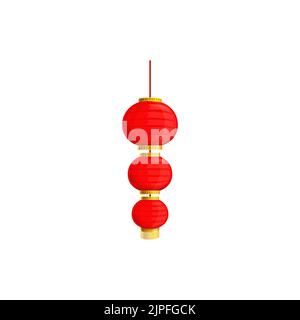Japanisches, koreanisches, chinesisches Papierlampensymbol. Vektor Japan, China, Korea Laterne, Neujahr Feiertage Dekoration. Asiatisches Lichterfest-Symbol, traditionelle orientalische Zierlampe aus Papier Stock Vektor