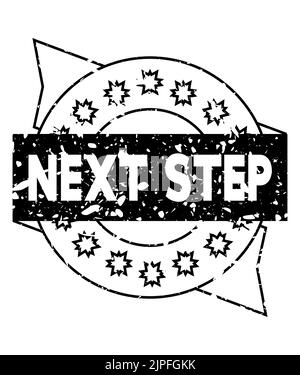 Einfacher Vintage-Stempel mit Next Step-Text. Stock Vektor