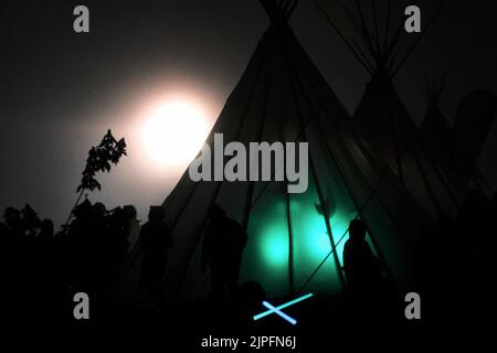 Alles, was Sie während eines Native Festivals sehen, ist authentisch. Stockfoto