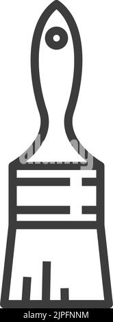 Pinsel isoliertes Malwerkzeug mit Griffumrisssymbol. Vektor Haus Dekoration, Verbesserung und Renovierung Instrument, Acryl-Bürste mit Haaren. Pinsel, Dekorations- und Reparaturwerkzeug, Ferrule Stock Vektor