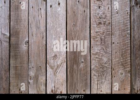 Natürliche alte Holz-Planken rostigen Nägeln braun grau Textur Hintergrund Stockfoto