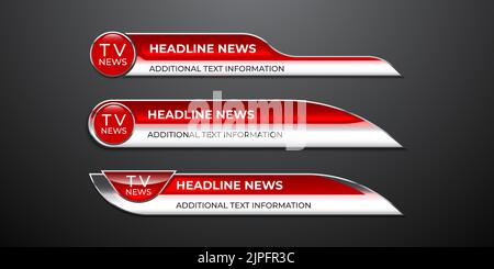Broadcast News unteren Drittel moderne Banner-Vorlage für Fernsehen, Video und Medien-Kanal Stock Vektor