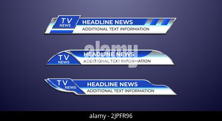 Broadcast News unteren Drittel moderne Banner-Vorlage für Fernsehen, Video und Medien-Kanal Stock Vektor
