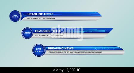Broadcast News unteren Drittel moderne Banner-Vorlage für Fernsehen, Video und Medien-Kanal Stock Vektor