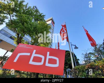 Berlin, Deutschland. 10. August 2022. Das RBB-Sendezentrum fotografiert am 10. August 2022 in Berlin Charlottenburg. © VON XAMAX Credit: XAMAX/dpa/Alamy Live News Stockfoto