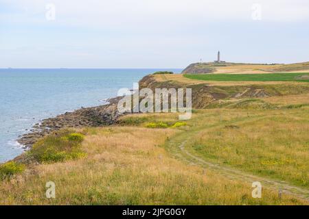 Cap Gris Nez im Norden Frankreichs an einem bewölkten Tag im Sommer Stockfoto