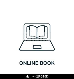 Symbol „Online-Buch“. Einfaches Liniensymbol für Vorlagen, Webdesign und Infografiken Stock Vektor