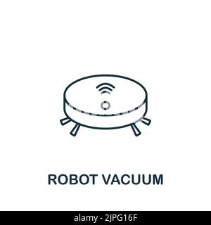 Symbol für Robot Vacuum. Einfaches Liniensymbol für Vorlagen, Webdesign und Infografiken Stock Vektor