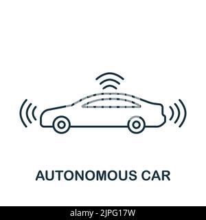 Symbol für autonomes Auto. Einfaches Liniensymbol für Vorlagen, Webdesign und Infografiken Stock Vektor