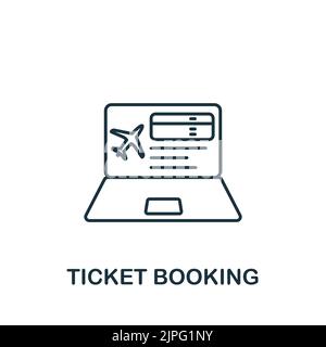 Symbol für Ticketbuchung. Einfaches Liniensymbol für Vorlagen, Webdesign und Infografiken Stock Vektor