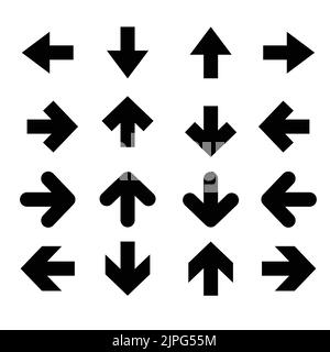 Pfeilsymbol. Pfeile rechts nach oben und unten auf weißem Hintergrund. vektor eps 10 Stock Vektor