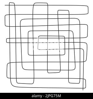 Handgezeichneter Doodle Scribble Chaos Pfad chaotische Linien Stock Vektor