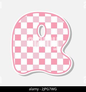 Patchwork handgezeichnete Textilschrift. Niedliche Textilschrift für Scrapbook- oder Collagendesign. Patchwork Alphabet Buchstaben für deine Dekoration mit verworrenen Mustern. Stock Vektor