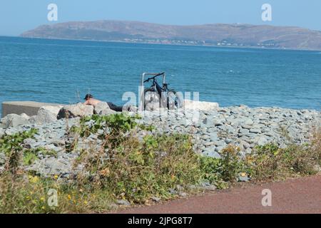 Penmaenmawr Beach Wales Stockfoto